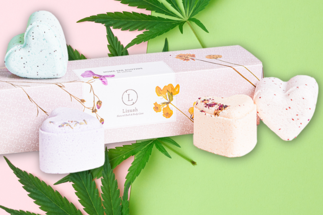 CBD - 5 Hearts Shaped Shower Steamers/ fizzies with CBD - in a Gift Box - Can be personalized. (THC free)-4