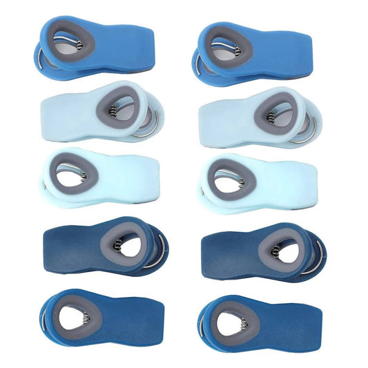 10-Piece Magnetic Bag Clip Set, Multi Blue-0